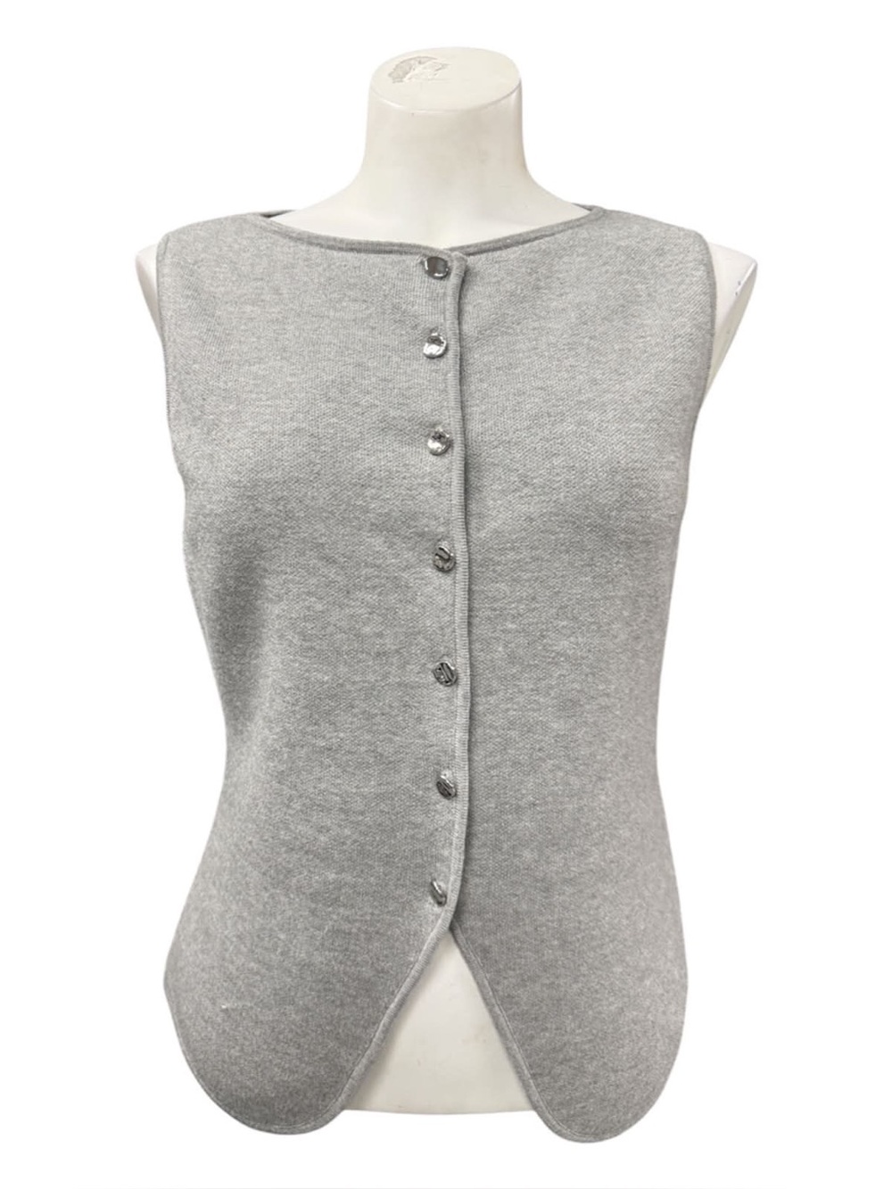 Sincerely Jules Gray Sleeveless Button-Front Knit Camisole Size M